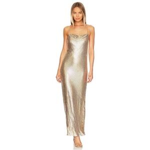 Alice + Olivia Harmony chainmail maxi slip dress NEW